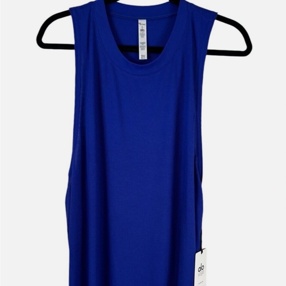 ALO Yoga Tops - NWOT ALO Yoga Heat Wave Tank Top Ribbed Muscle Sapphire Blue